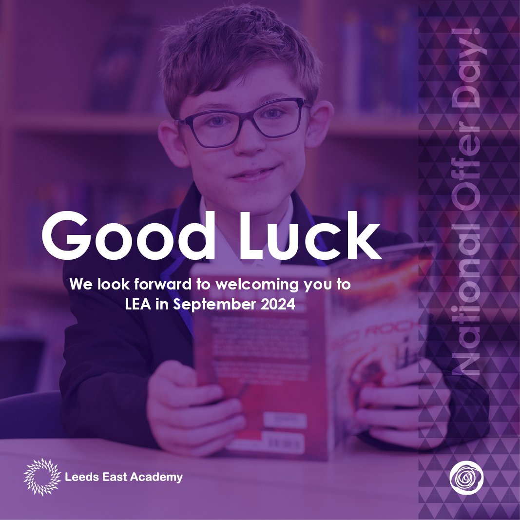 It's National Offer Day! Congratulations to the newest members of the Leeds East Academy family. Check your emails for your offer! We can't wait to welcome you to our school community. #LeedsEastAcademy #NewChapter