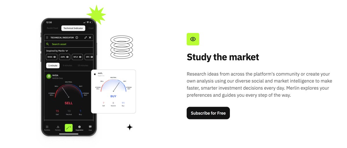 With #MerlinInvestor you can...Study the market! Research ideas from across the platform's community or create your own analysis using our diverse social and market intelligence to make faster, smarter investment decisions every day. 👉 merlininvestor.com/how-it-works