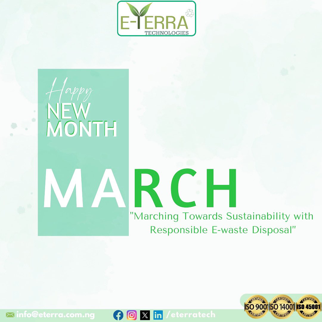 EterraTech's tweet photo. March boldly into a sustainable future with E-Terra! Embrace the journey towards a greener future, where every choice matters. Let's celebrate the New Month and open a fresh chapter of eco-friendly. HAPPY NEW MONTH #NewMonthCelebration https://t.co/G1okEmGeUy