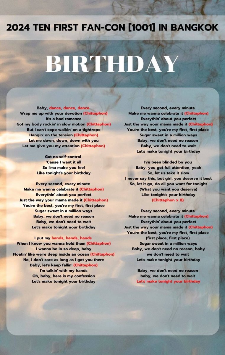 TENLEECREW_TH's tweet photo. 2024 TEN FIRST FAN-CON [1001] IN BANGKOK

— FANCHANT 

💜 Nightwalker
💜 ON TEN
💜 Birthday
💜 Paint Me Naked 

มาฝึกร้องเพลงและตะโกน Fanchant เพื่อส่งเสียงเชียร์เตนล์ของพวกเราไปด้วยกันนะคะ 

#1001FanconProjectTH
#TEN_FIRST_FANCON_IN_BKK https://t.co/eDFqXxvF7D