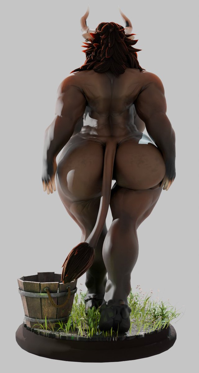 Logan the Minotaur : ) Rigged 3d model commission. She belongs to @rexpecs : )