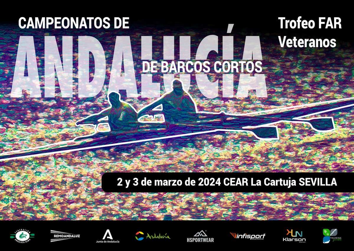 Campeonato de Andalucía de barcos cortos y Trofeo FAR de veteranos Medio millar de remeros de 12 clubes de Sevilla, Cádiz, Málaga, Almería, este fin de semana en @cartujacear remoandaluz.es/campeonato-de-… @deporteand @infisport