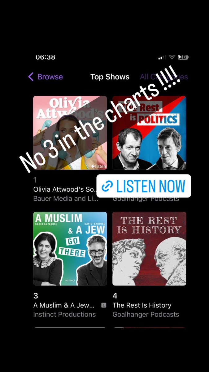 Jemima_Khan's tweet photo. No 3 in the charts!!! 🙌🏽🙌🏽🙌🏽

https://t.co/XT7HIJNmXX https://t.co/o0vVOVopNh