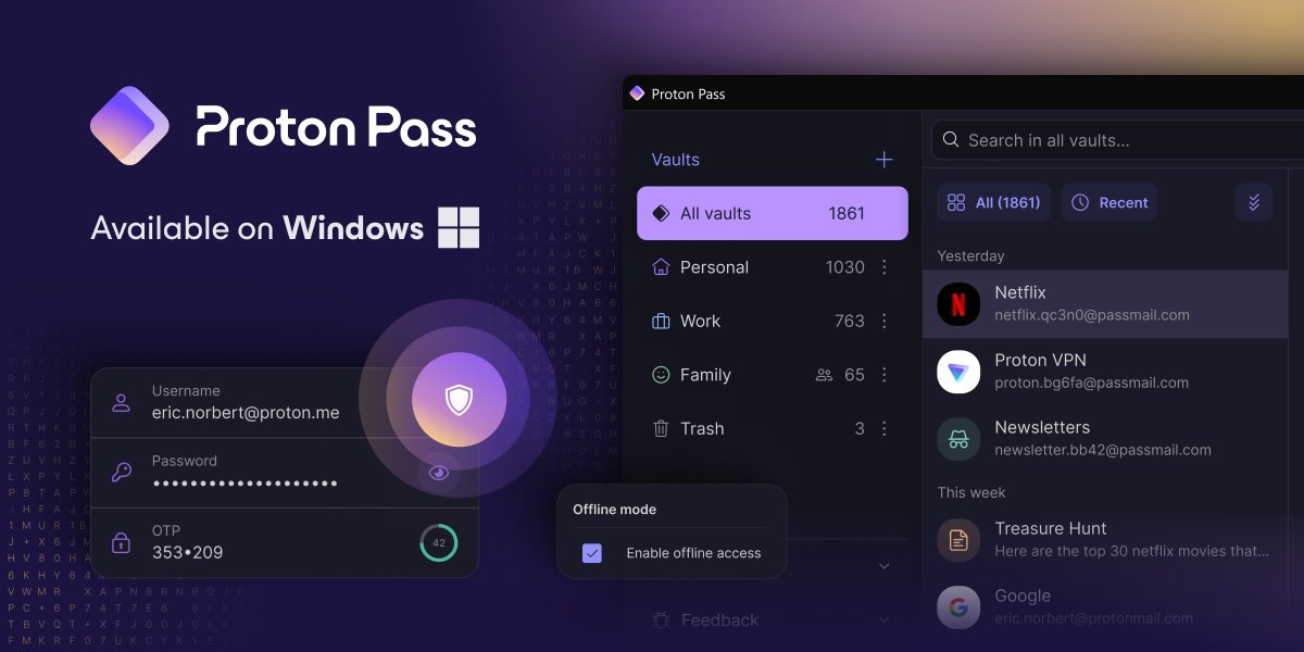 BlogNT's tweet image. 🔐💻 Révolutionnez votre gestion de mots de passe avec Proton Pass, désormais disponible sur Windows ! Sécurité renforcée et accès simplifié à vos comptes, découvrez la nouvelle ère de la cybersécurité. Détails ici 👇

blog-nouvelles-technologies.fr/286504/proton-…

#ProtonPass #WindowsSecurity
