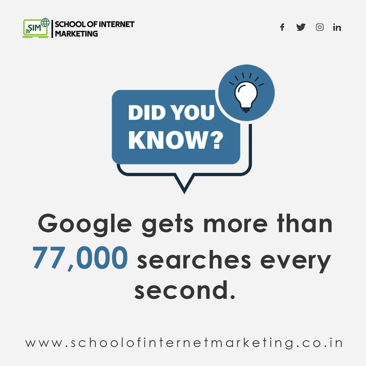 🤔Did You Know?
✨Google Receives Over 77,000 Searches Per Second🧐
👉And 67% Of Clicks Go To The First 5 Results Displayed In Search Engines.

#DidYouKnow #didyouknow #DidYouKnowThis #didyouknowthat #didyouknowfacts #didyouknowdaily #didyouknowfacts #digitalmarketing #google