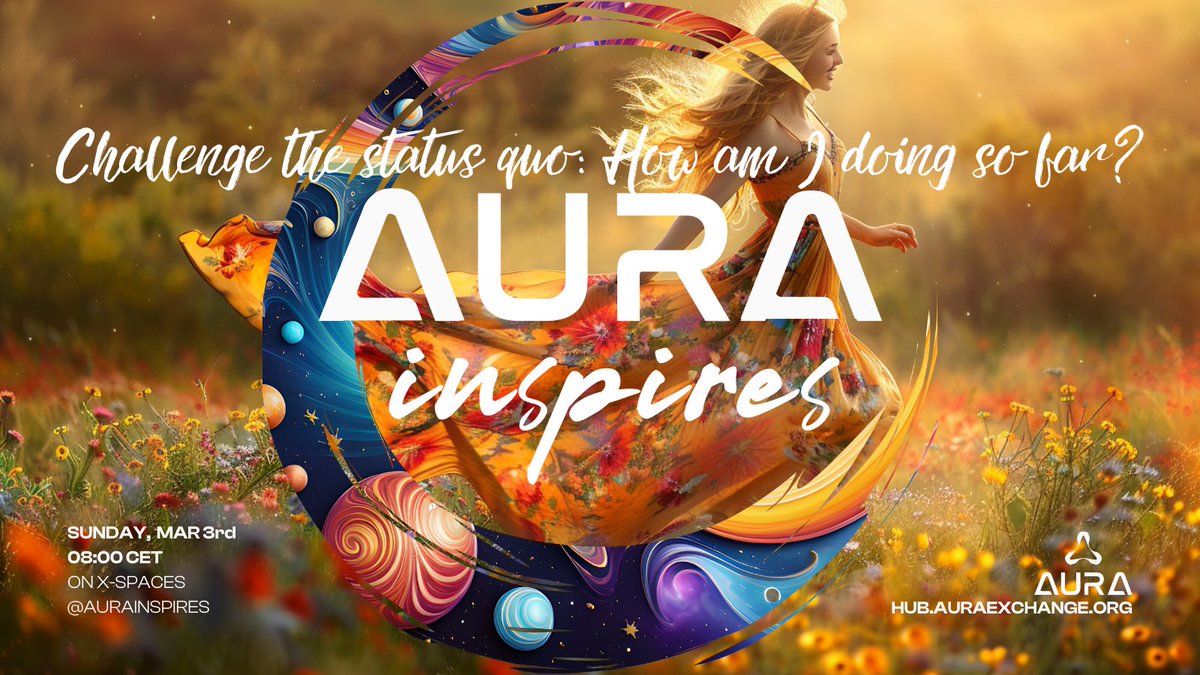 💫This Sunday we will continue on 

💫How to challenge the status quo!

💫Set your reminders👇🏻
x.com/i/spaces/1ynjo…

💫Join @AuraInspires, let’s start the week strong.

💫See you there, Namaste 🙏🏻 

#AuraInspires #LawOfAttraction #Mindset #HealthAndWealth