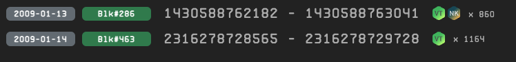 LOVE me some RARE SATS...  
esp. Jan 13 &amp; 14, 2009 SATS to cook w/ 🔥
BLOCK 286 // BLOCK 483 🤌
