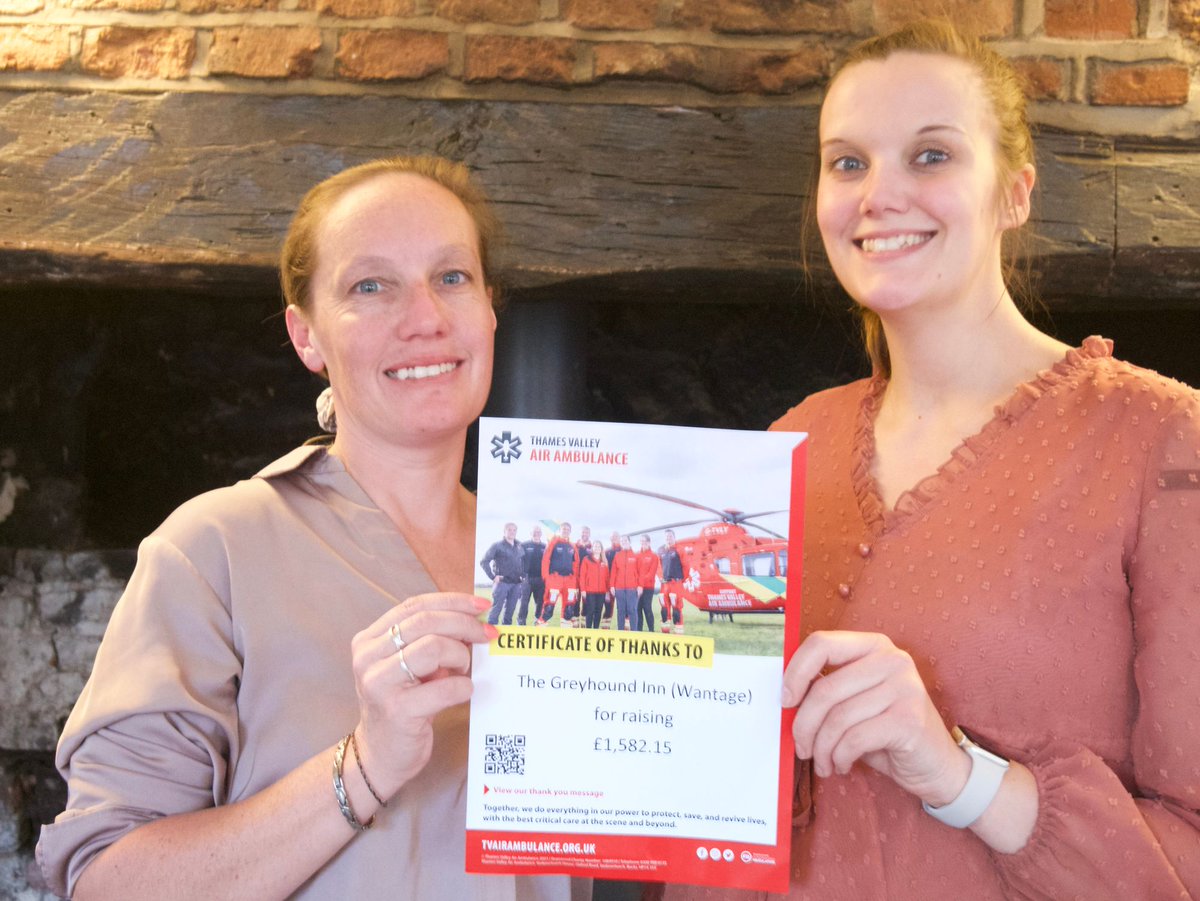 We received a nice letter yesterday confirming what we had raised for Thames Valley Air Ambulance on our Charity night on February 8th. With Gift Aid on top, it was just under £2000. Well done team and thank you to our guests for making it a success! 👏 👏
