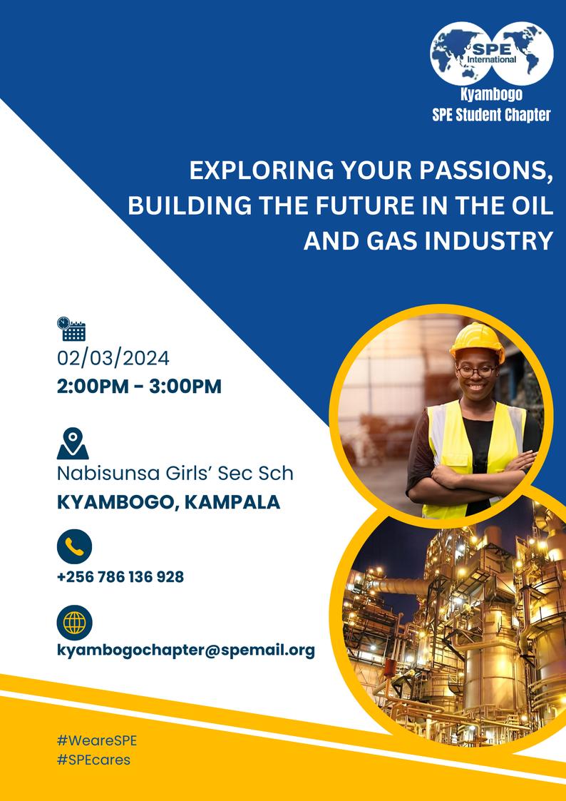 SpeUganda's tweet photo. Our @kyu_spe is exited to partner with @nabisunsagirls to empower young minds to explore their passions in the oil and gas sector. Stay tuned for updates! #SPEcares #Wearespe @SunsasAlumni @SPEtweets https://t.co/32ZYD0Qg1y
