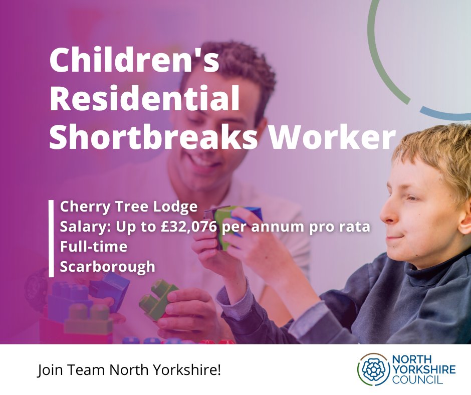 We are looking for a Children's Residential Shortbreaks Worker to join our team at Cherry Tree Lodge in #Scarborough. Join us as we empower and support children and young people. 🔗Apply now: bit.ly/CRS_Opportunit… #ScarboroughJobs #JobOpening #ChildrensResourceCentre