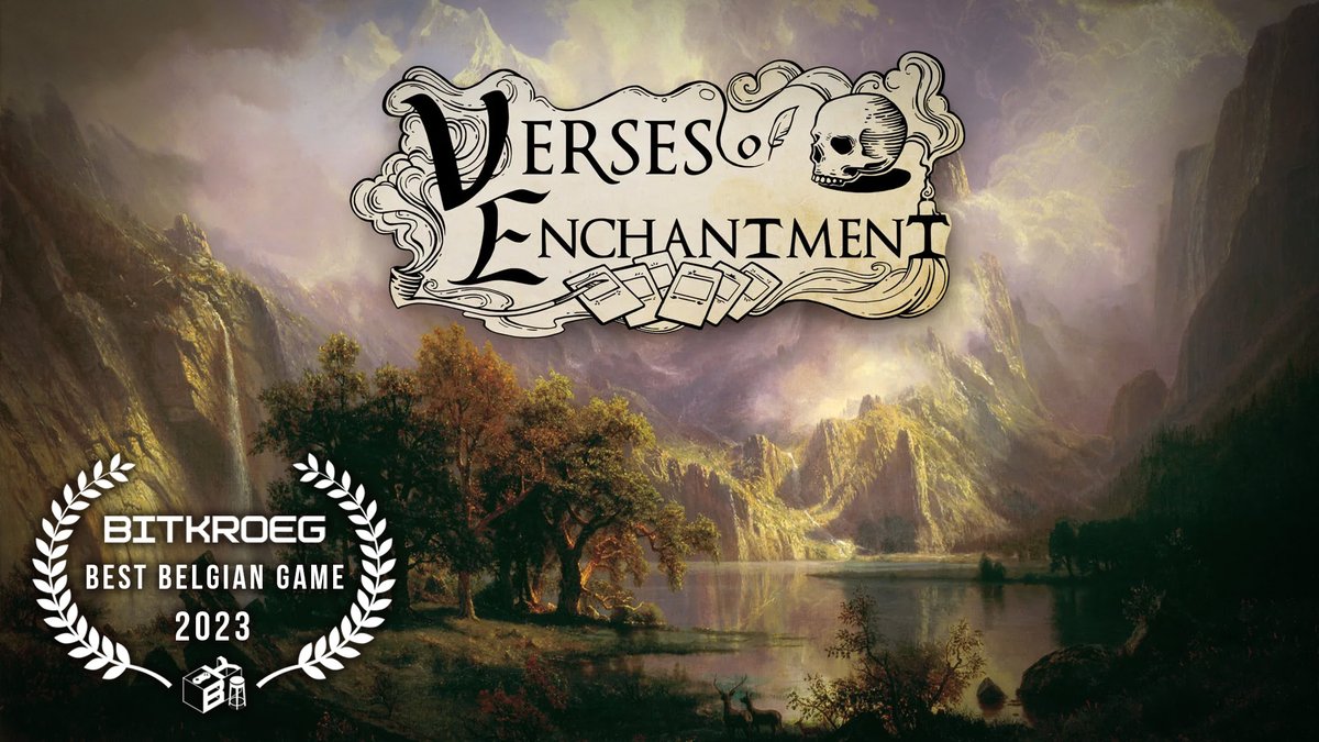 De "Beste Belgische game dat NIET Baldur's Gate 3 is" award ging naar Verses of Enchantment van <a href="/IbeDenaux/">Wizerd</a>! 

Hij maakte een narrative deckbuilder waarin poëzie centraal staat. 

Check hier ons Devtig Gesprek:
bitkroeg.be/d-20-devtig-ge…