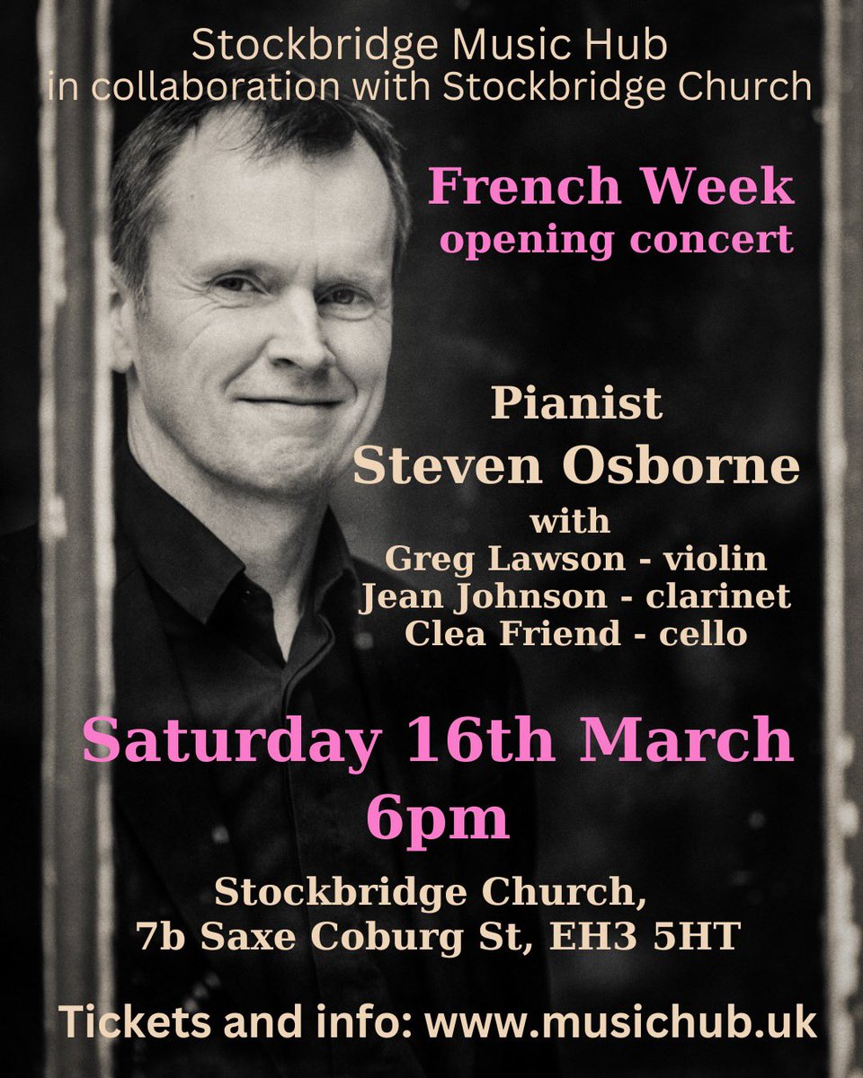 My indefatigable friend Clea Friend has organised a week-long French festival in Edinburgh; this is the opening concert!