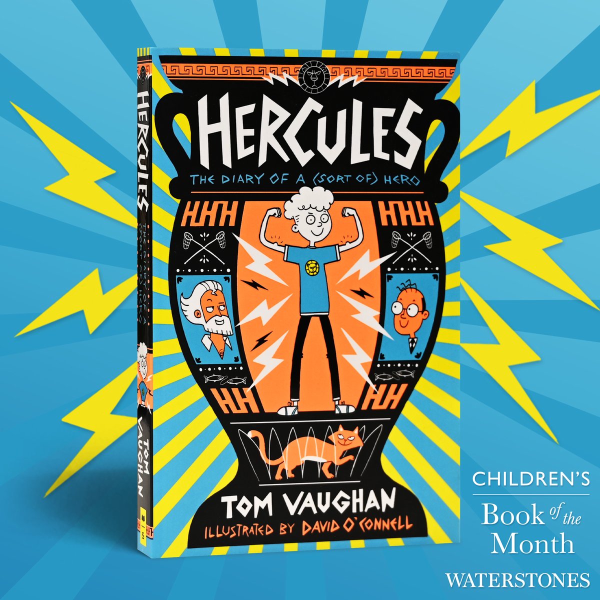 Hercules has some huge news: his diary is Waterstones Children's Book of the Month for March!!⚡️💪🔥 He wrote this diary so that his exploits would last 1000 years. Or until it goes out of print. (Whichever comes first). Thank you Waterstones for helping stoke his ambition!