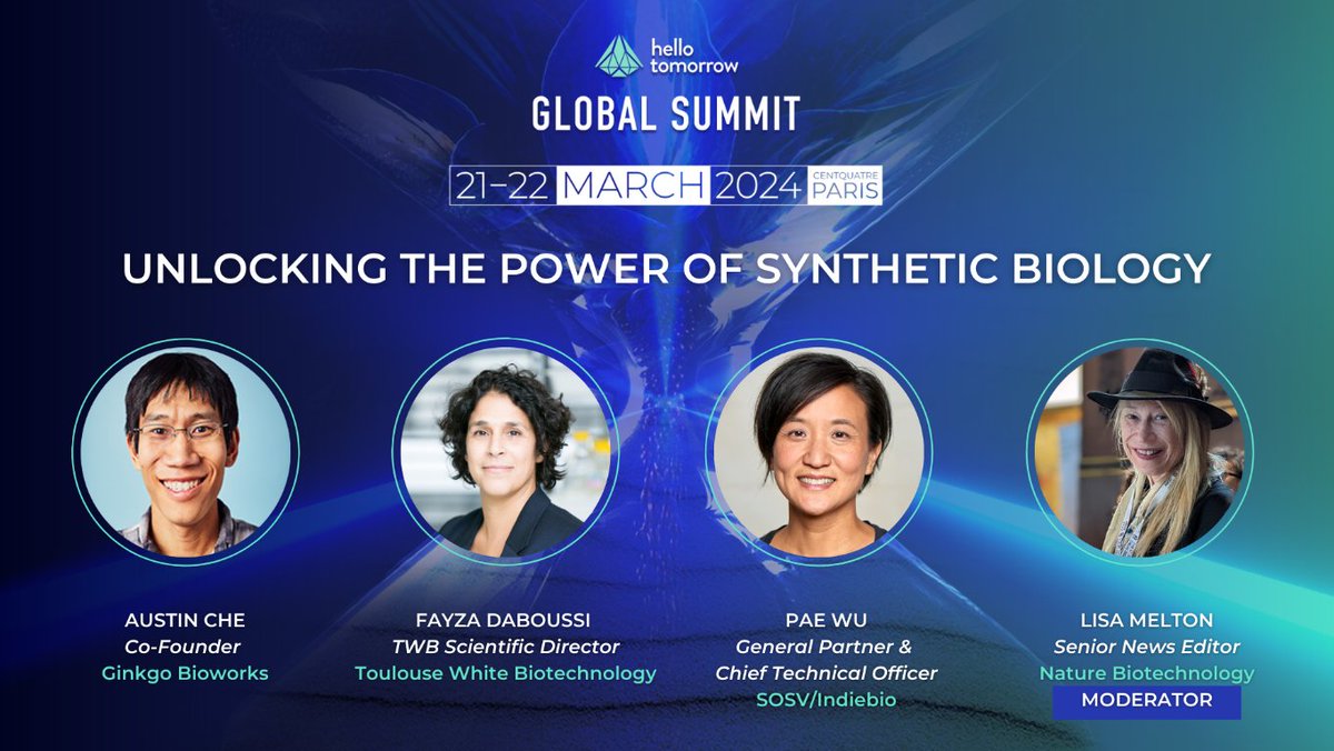🗣️Fayza Daboussi, Scientific Director at TWB, has been invited to take part at the "Unlocking the Power of Synthetic Bioloby" round table, during The Global Summit organized by our partner Hello Tomorrow (<a href="/hellotmrc/">Hello Tomorrow</a>).