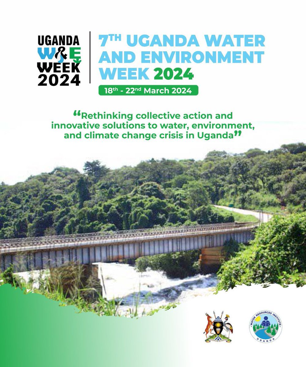 ''Rethinking collective action and innovative solutions to water, environment and climate change crisis in Uganda.'' Join us this March from 18th-22nd at Uganda Water and Environment Week 2024. @nemaug @youthgogreen @LindaEvelyn_N @digitaldidan @SWEDOempower