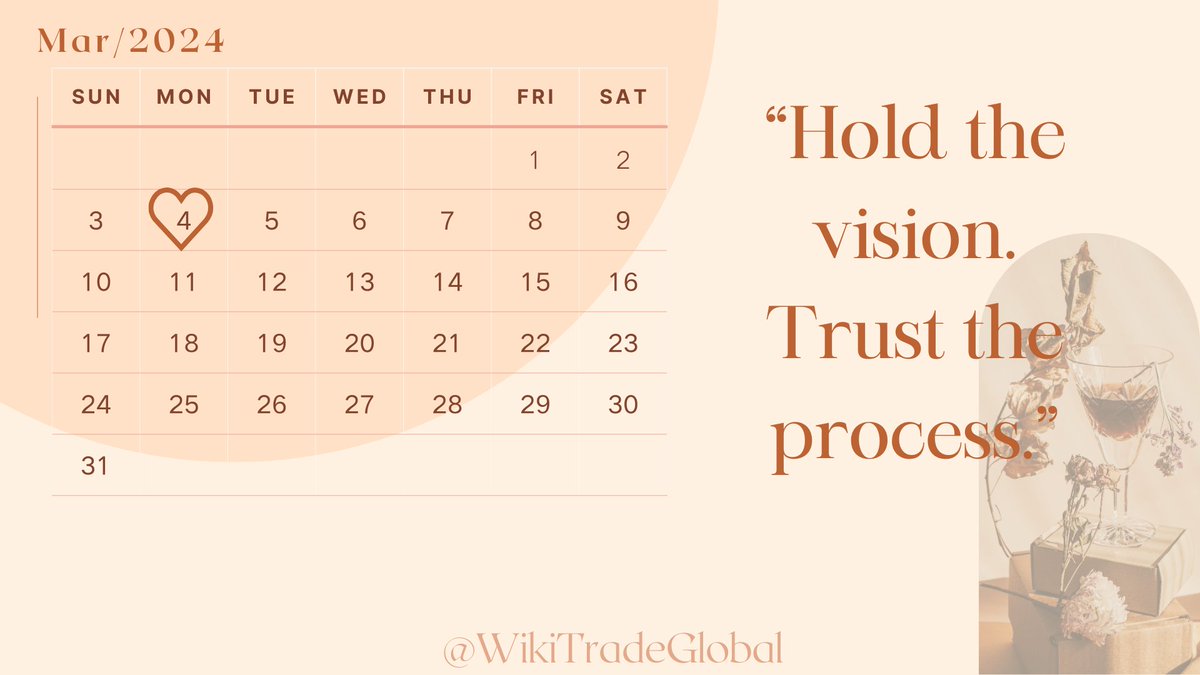 🤑'Hold the vision. Trust the process.'

#WikiTrade #forex #forextrading #tradingforex #mt4 #metatrader4 #mt4trading #demoaccount #demotrading  #tradingapp #tradingplatform #tradingmarket #forextips #financialquotes #smarttrading #financialtools