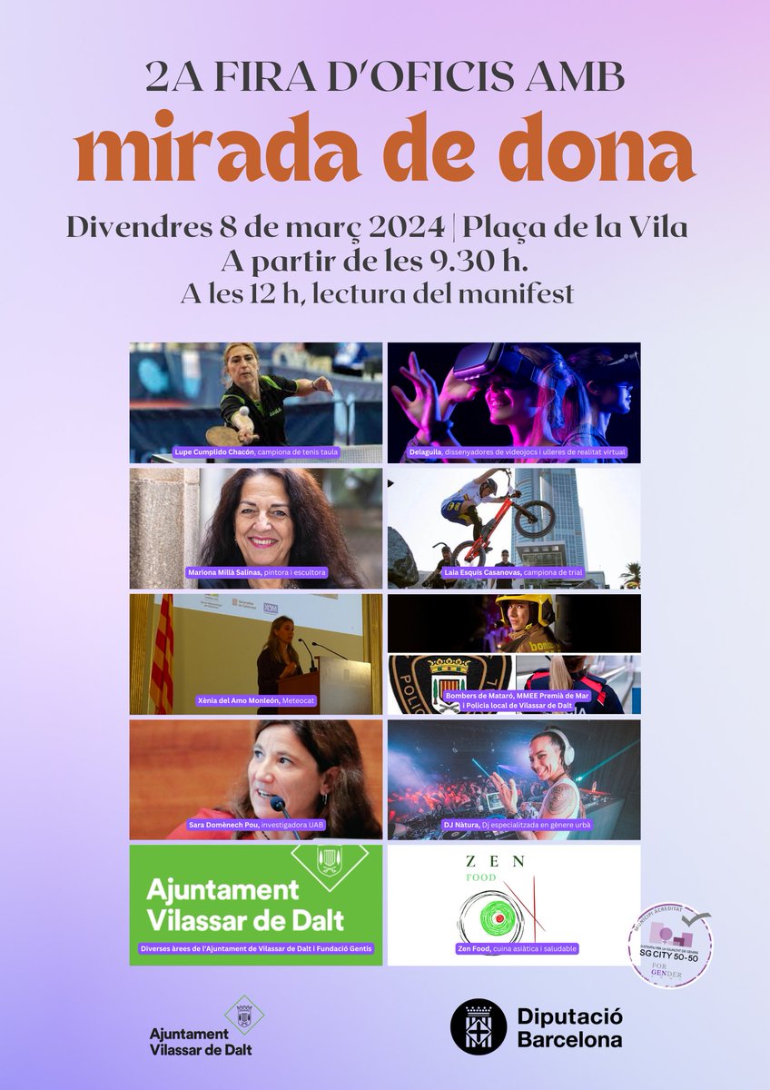 vilassardedalt's tweet photo. 🟣 Un programa d'activitats entre el 4 i el 17 de març servirà per commemorar el #8M, Dia internacional de les Dones, a #VilassardeDalt. 
Ja el pots consultar!
#VilassarFeminista

ℹ️ https://t.co/sTStNpVeAH https://t.co/qnskZbgN1K