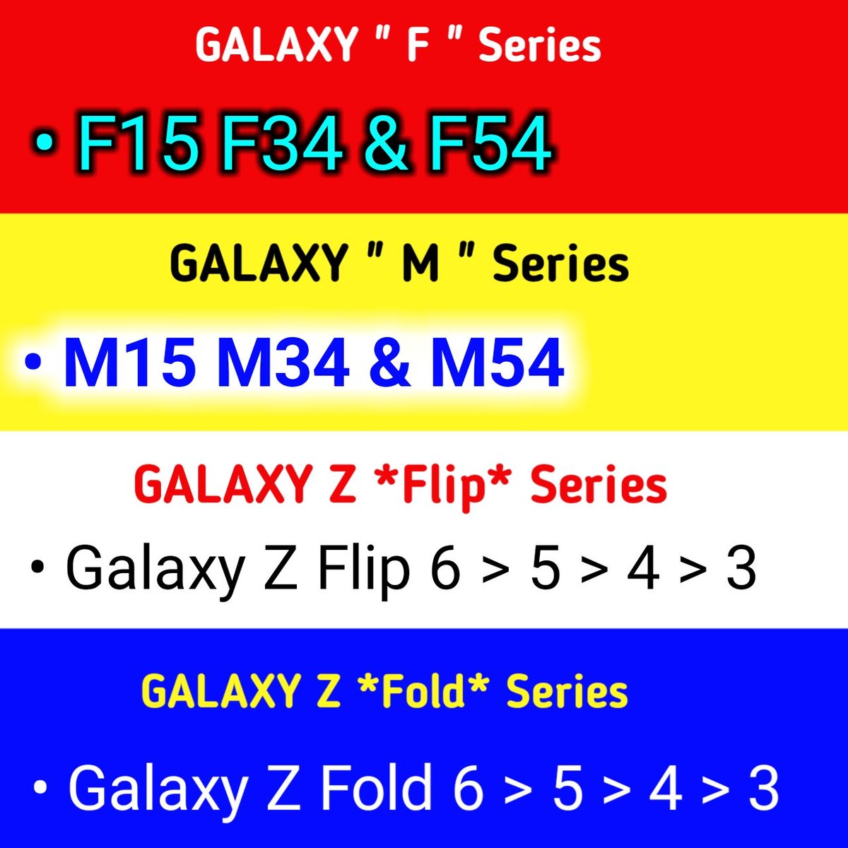 Android 15 based OneUI 7 Eligible Galaxy Smartphones 

#Android15
#OneUI7
#Fold6 #Fold5 #Fold4 #Fold3
#Flip6 #Flip5 #Flip4 #Flip3
#GalaxyM54
#GalaxyM34
#GalaxyM15
#GalaxyF54
#GalaxyF34
#GalaxyF15