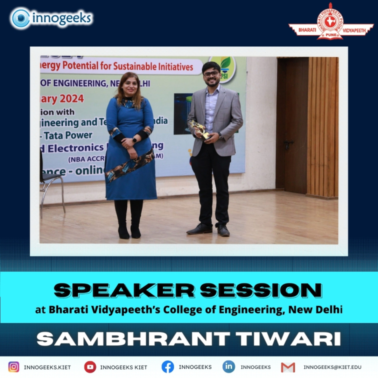 Kiet_edu's tweet image. A proud moment for #Innogeeks_Club as their core member, Mr. Sambhrant Tiwari, was honored as an expert speaker and guest of honor at Bhartiya Vidyapeeth, Delhi for a #session on #Android_development.
#kiet_group_of_institutions #KIETGZB #KIET #AKTU #AICTE #OpenSource #GitHub
