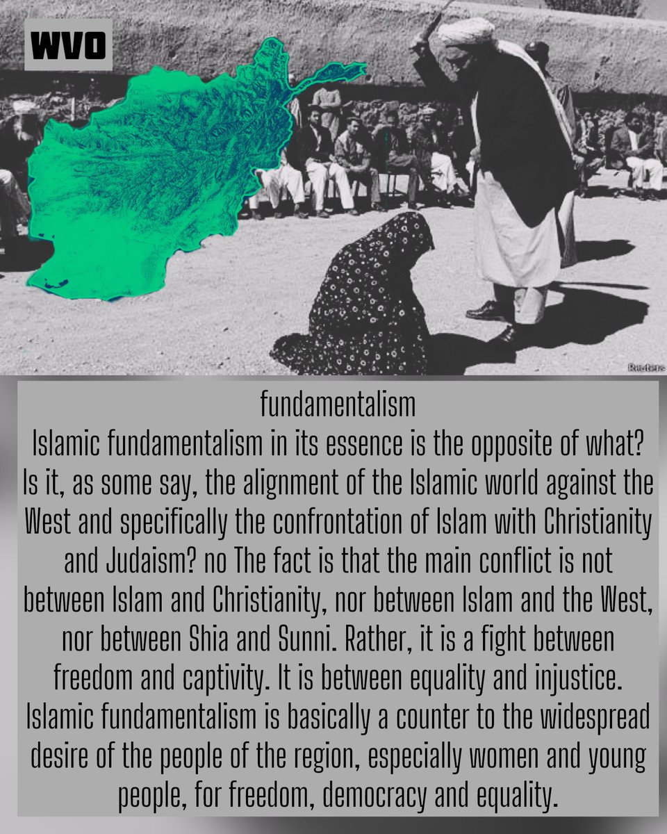 fundamentalism
Islamic #fundamentalism in its essence is the opposite of what? Please read it below. 
#AfghanWomen #GirlsEducation #WomenEquality #WomenRights #Afghanistan #Taliban #UN #WomenFreedom #AmnestyInternational