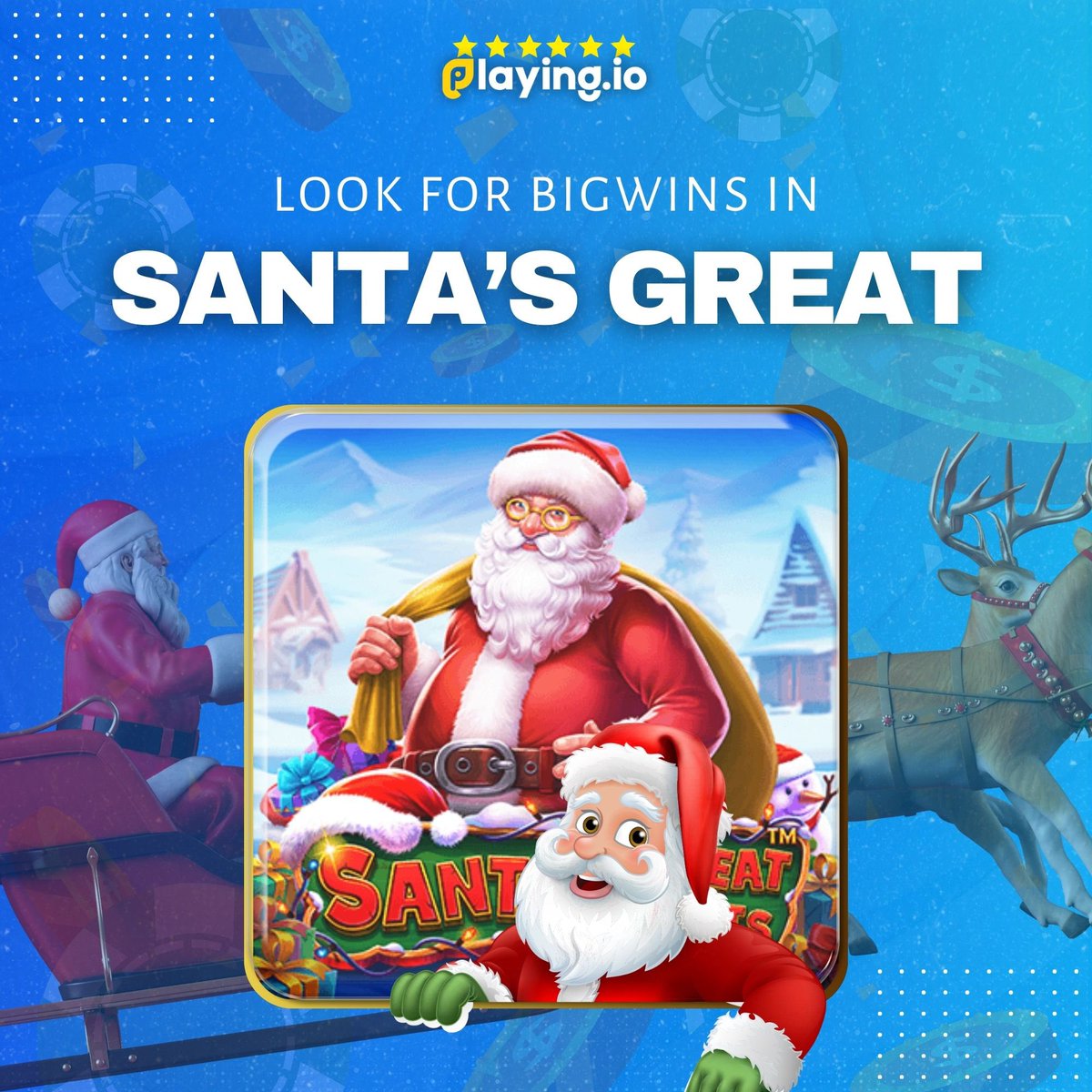 🎅🎁 Experience the joy of the season with 'Santa's Great Gift' at PLAYING.IO! Unwrap surprises, spin the reels, and discover festive wins. Ready to unwrap your gifts from Santa? Play now! #SantasGreatGift #FestiveWins #HolidayJoy 🎄🎅🎰