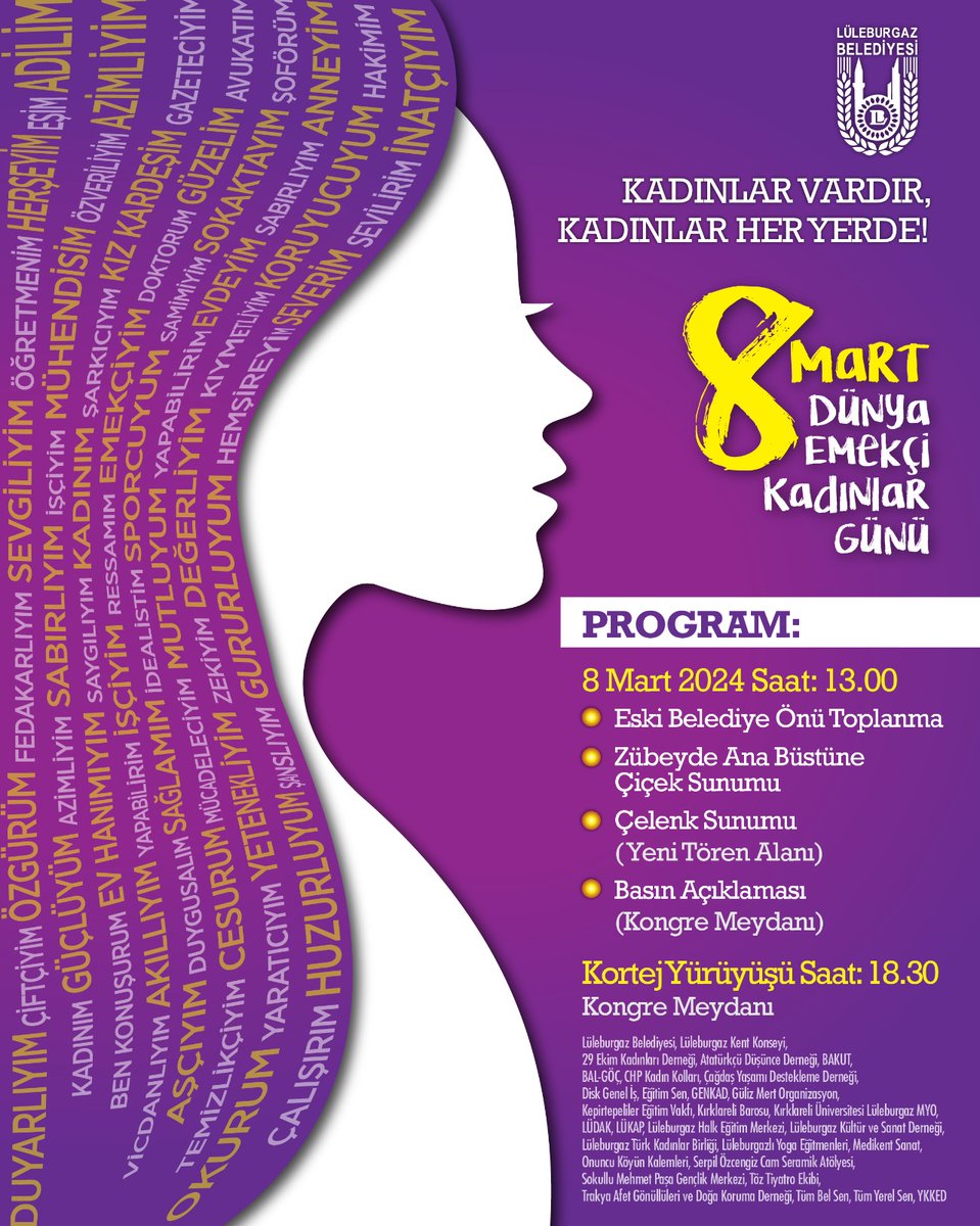 Kadınlar Vardır, Kadınlar Her yerde!
8 Mart Dünya Emekçi Kadınlar Günü çerçevesinde saat 13.00’de eski belediye binası önünde toplanıyor, Zübeyde Ana Büstü’ne çiçeklerimizi sunuyoruz. +++