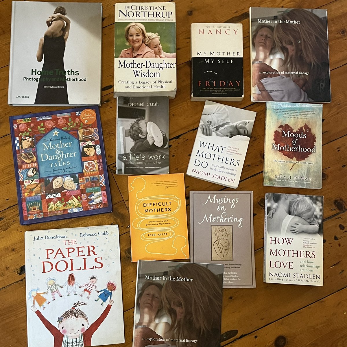 Gathering together books on motherhood that I found helpful when exploring themes of #maternallineage &amp; writing the book #motherinthemother 
For tomorrows creative workshop &amp; book signing at #IWD2024 run by @BristolWV 
<a href="/WomanCraftBooks/">WomancraftPublishing</a>
 <a href="/ForMed_Films/">ForMed Films 💙</a> @SARSAS_uk <a href="/susannahrocks/">Susannah Eggar</a>