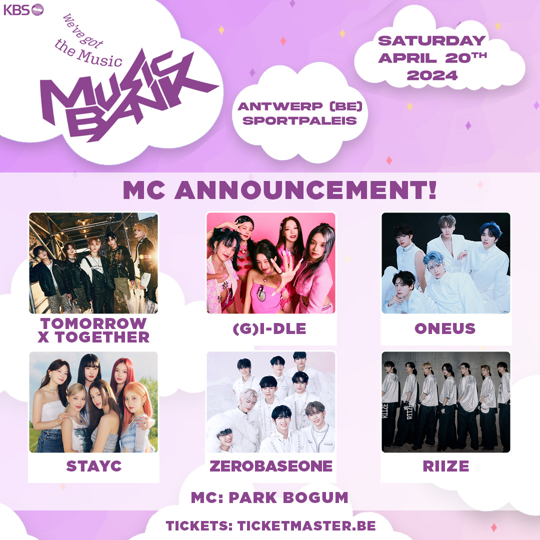 #MusicBank in Antwerp is just 50 days away! 😱 To celebrate this milestone, we have a special announcement to share with you.

It's time to reveal our MC of the show: <a href="/BOGUMMY/">박보검</a> will be your host on April 20th at <a href="/sportpaleis/">Antwerps Sportpaleis</a>. 

Get your tickets now at ticketmaster.be🎟️