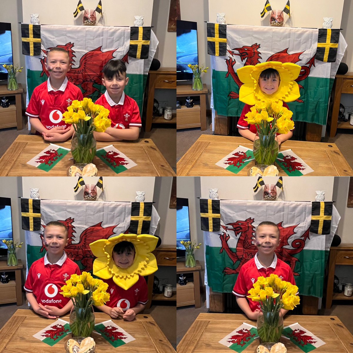 emorges's tweet image. Dydd Gŵyl Dewi Hapus! 🏴󠁧󠁢󠁷󠁬󠁳󠁿🌼 
Gethin was happy with his first attempt at baking Welsh cakes 😊 #StDavidsDay @YGCwmbran