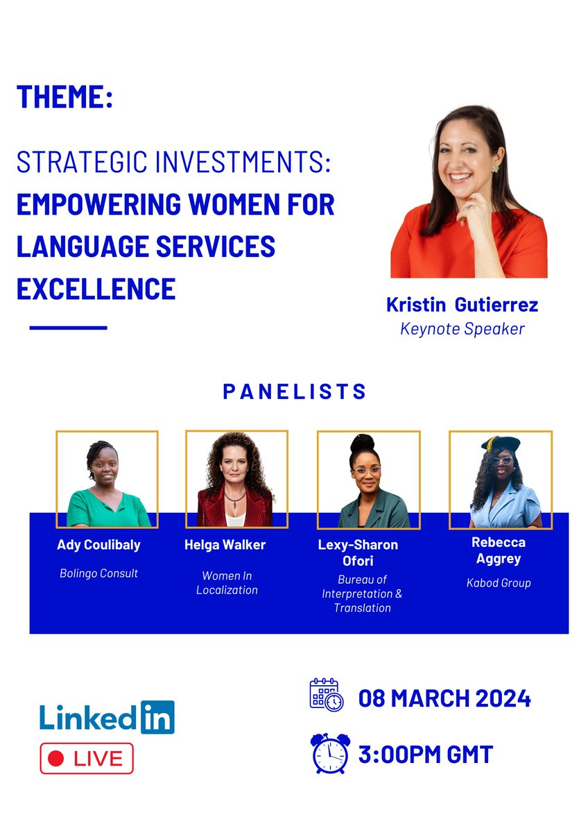 alcaassociation's tweet photo. 🗓️ Save the Date: March 8, 2024 

Join us on #InternationalWomensDay for a powerful webinar on "Strategic Investments: Empowering Women for Language Service Excellence."

https://t.co/gGlspz3f6E

#IWD2024 #WomenInLanguage #Empowerment https://t.co/AiQ2LdcGgr
