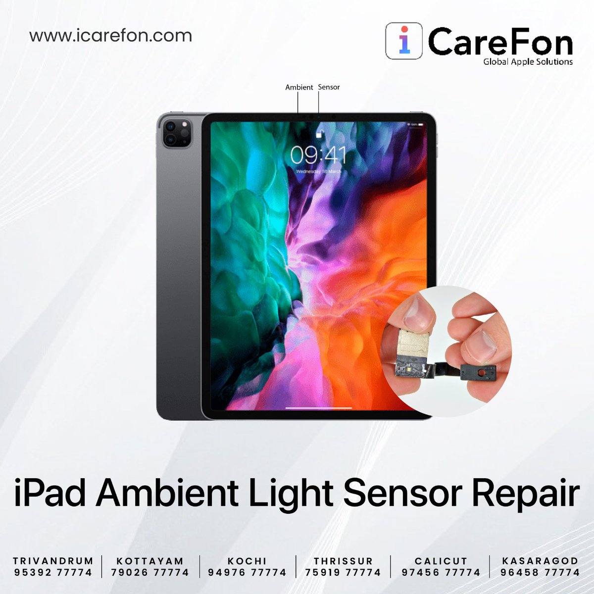 iCare_Fon's tweet image. 𝐢𝐏𝐚𝐝 𝐀𝐦𝐛𝐢𝐞𝐧𝐭 𝐋𝐢𝐠𝐡𝐭 𝐒𝐞𝐧𝐬𝐨𝐫 𝐑𝐞𝐩𝐚𝐢𝐫 👍🏻💯

To Book Online Visit: icarefon.com/ipad-repair.php

#ipadrepair #ambientlightsensor   #ipadservicecenter #ipadservicecentre #kochi #trivandrum #kozhikode #thrissur #kasaragod #kerala #kottayam  #𝗘𝗠𝗜