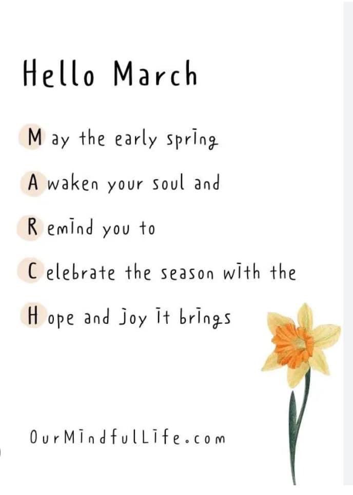 JenniferByron14's tweet photo. Hello March 🌸🌼🌿🌤️🌻🌼 https://t.co/9cHLLHrhlo
