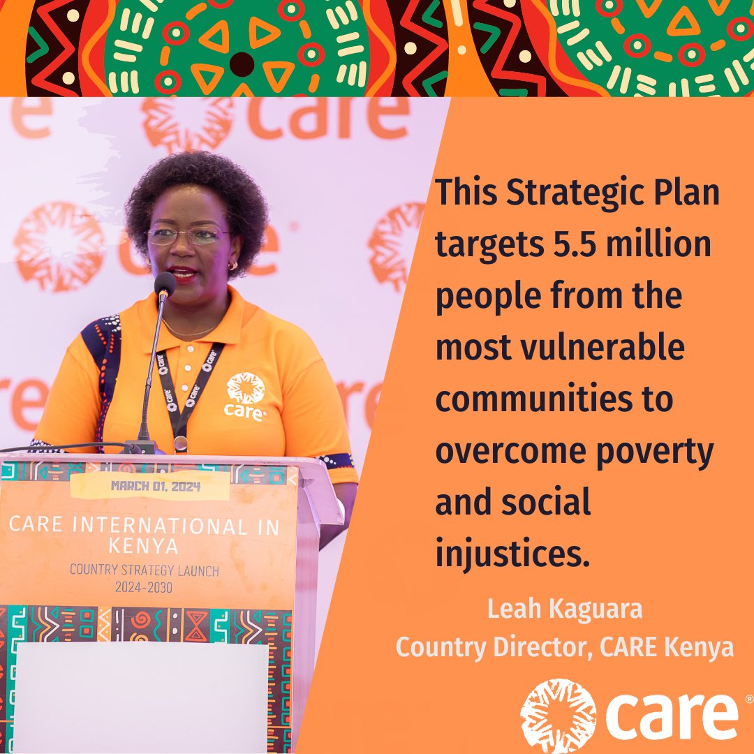 #CAREKenya Country Director, @LKaguara taking us through the Strategic Plan at the #CIKStrategyLaunch. This plan focuses on 3 pillars: Gender Equality and Women’s Empowerment, Food, Water and Nutrition Security, and Humanitarian and Emergency Response.