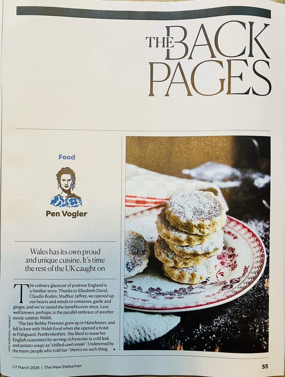 Happy St David’s Day! I loved talking to my Mum (87) about her memories of her Brecon family and the Welsh food stories so many people shared with me. Dylan Thomas’s gorgeous line in Under Milk Wood - is the icing (sugar) on the (Welsh) cake. ⁦@NewStatesman⁩ 🏴󠁧󠁢󠁷󠁬󠁳󠁿