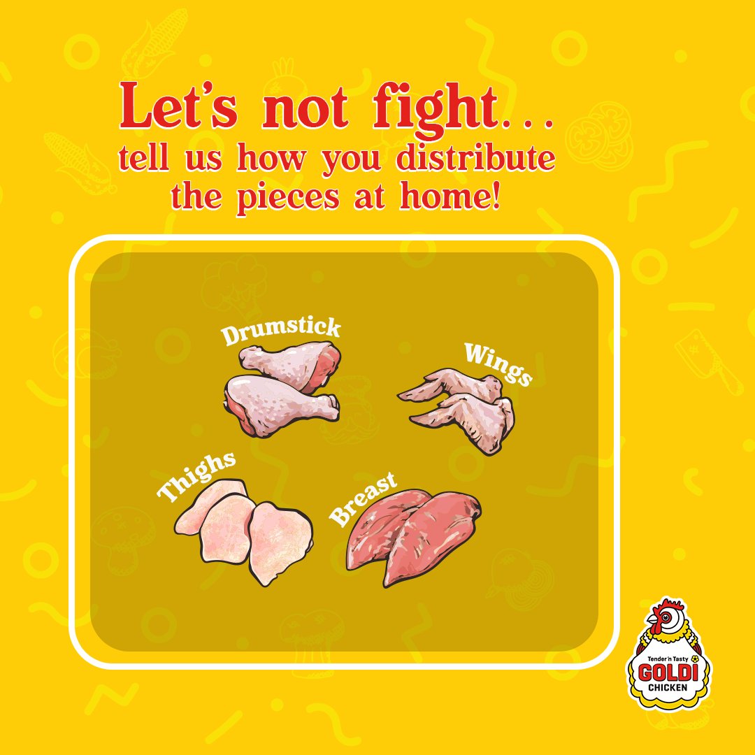 We know about Human Rights, but what about Chicken Piece Rights? 😅  Who has the right to which piece, at home?   #GoldiChicken  #AlwaysPartOfYourFamily