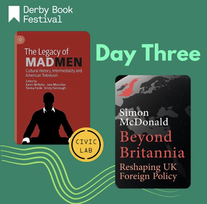 DerbyBookFest's tweet photo. Day Three and weβre kicking off with our second #CivicLAB event with @derbyuni at @artcore_uk. We have Dr Teresa Forde, who is a Senior Lecturer in Film and Media. She will explore Mad Men as a seminal show about American history, representation and cultural meaning. https://t.co/kOeqVVvvRS