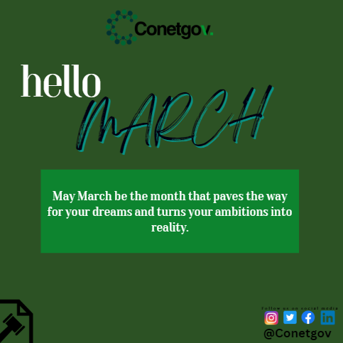 ConetGov's tweet photo. Wishing you a meaningful and prosperous March! At conetgov, we are dedicated to serving you and fostering a thriving community.

In this new month, let's continue working together for the betterment of our society. 
#happynewmonth #hellomarch #conetgov https://t.co/Nww2KPyPrf