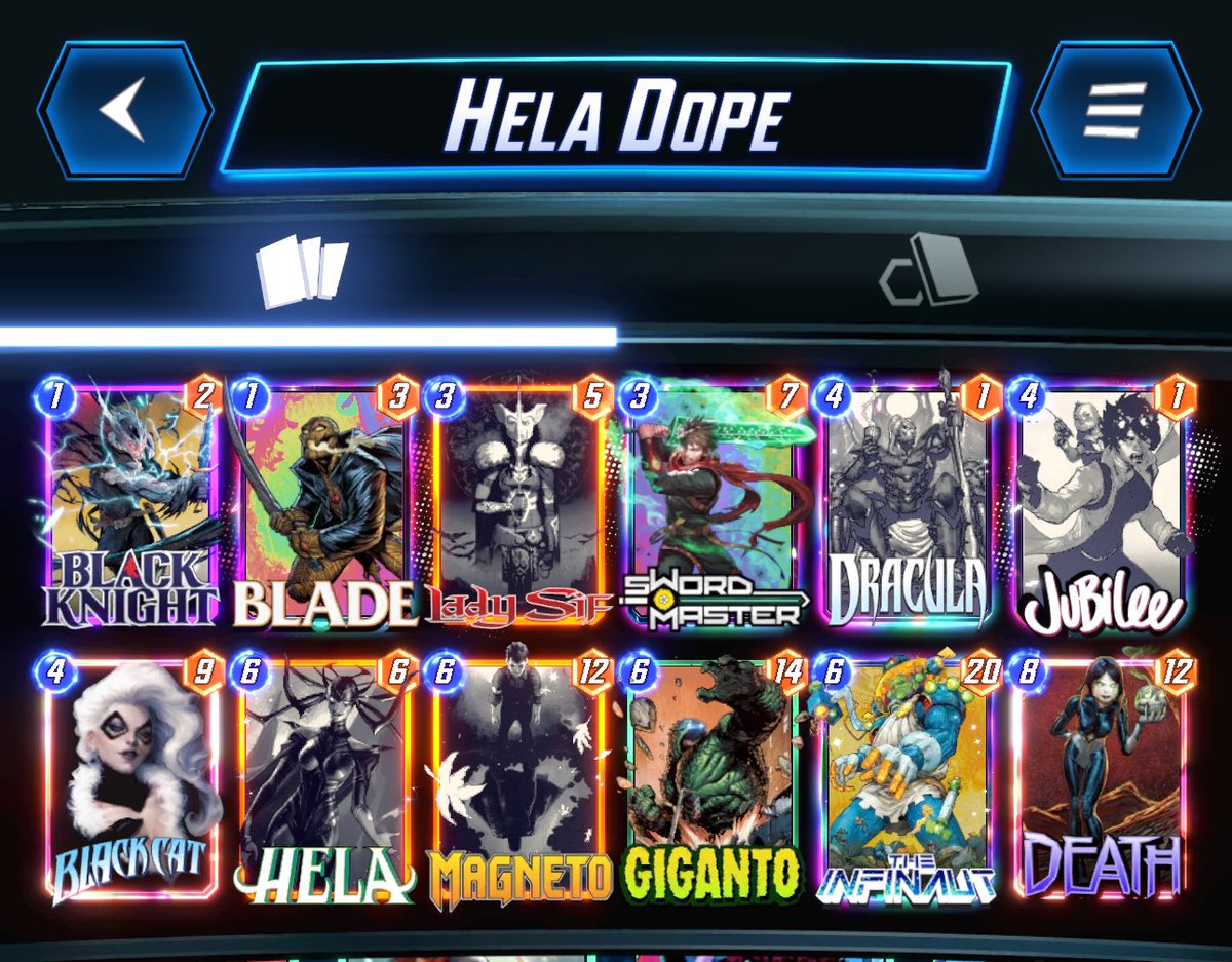 ShieldAgent's tweet image. 10th season straight hitting Infinite, the Lockjaw was just seeming almost useless after the nerf. Tried it in conquest for a while. Swapped it Sword Master 🫡 @SnapDecks 
@MARVELSNAP @seconddinner @MarvelSnapZone @UntappedSNAP 
#MARVELSNAP #Marvel #MarvelComics #INFINITE