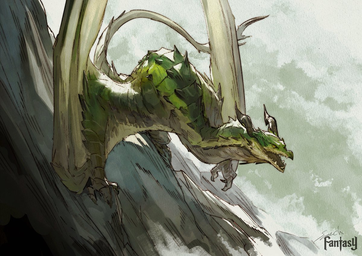 「山岳の翼爪竜 」|sonechのイラスト