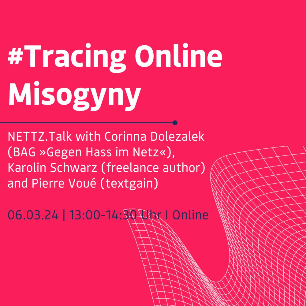 We are proud to present the collaborative research between @BAG_gegen_Hass and @textgain on March 6th! Register now and secure your spot to discuss the analyses of misogynist ideologies and practices from a german-international perspective with us! 👇🏻 das-nettz.de/events/nettzta…