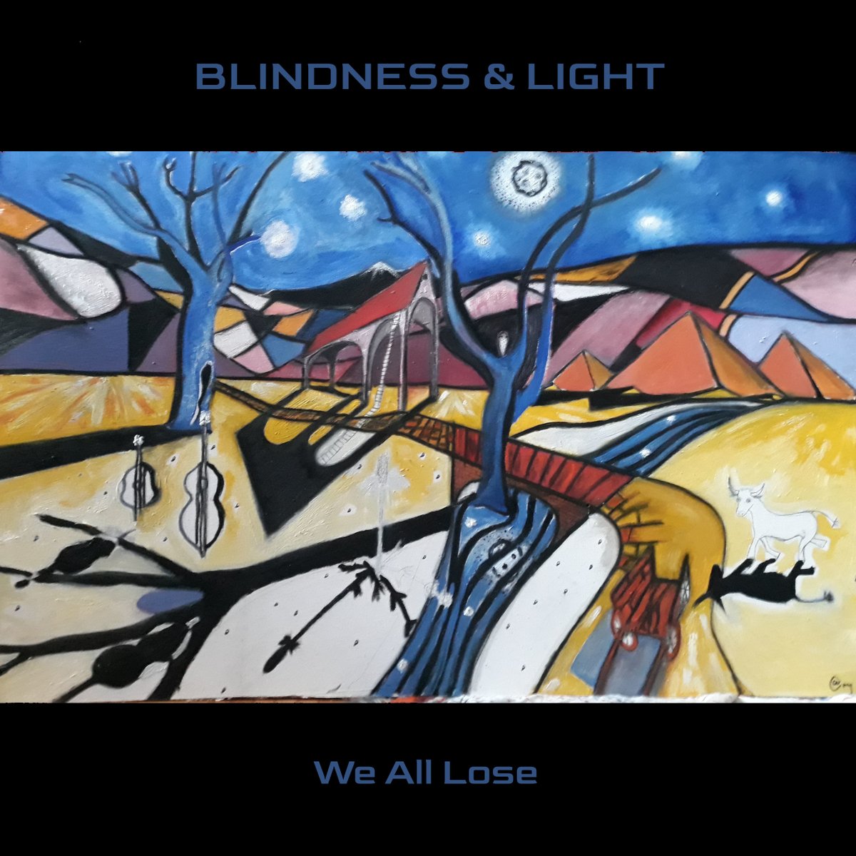 'We All Lose' by Blindness & Light is released today.... please stream, save, follow. Artwork by Austrian artist Gary Lanthaler, 'Der Schrei der Eule' , The Cry Of The Owl. open.spotify.com/album/01b0npJ3…