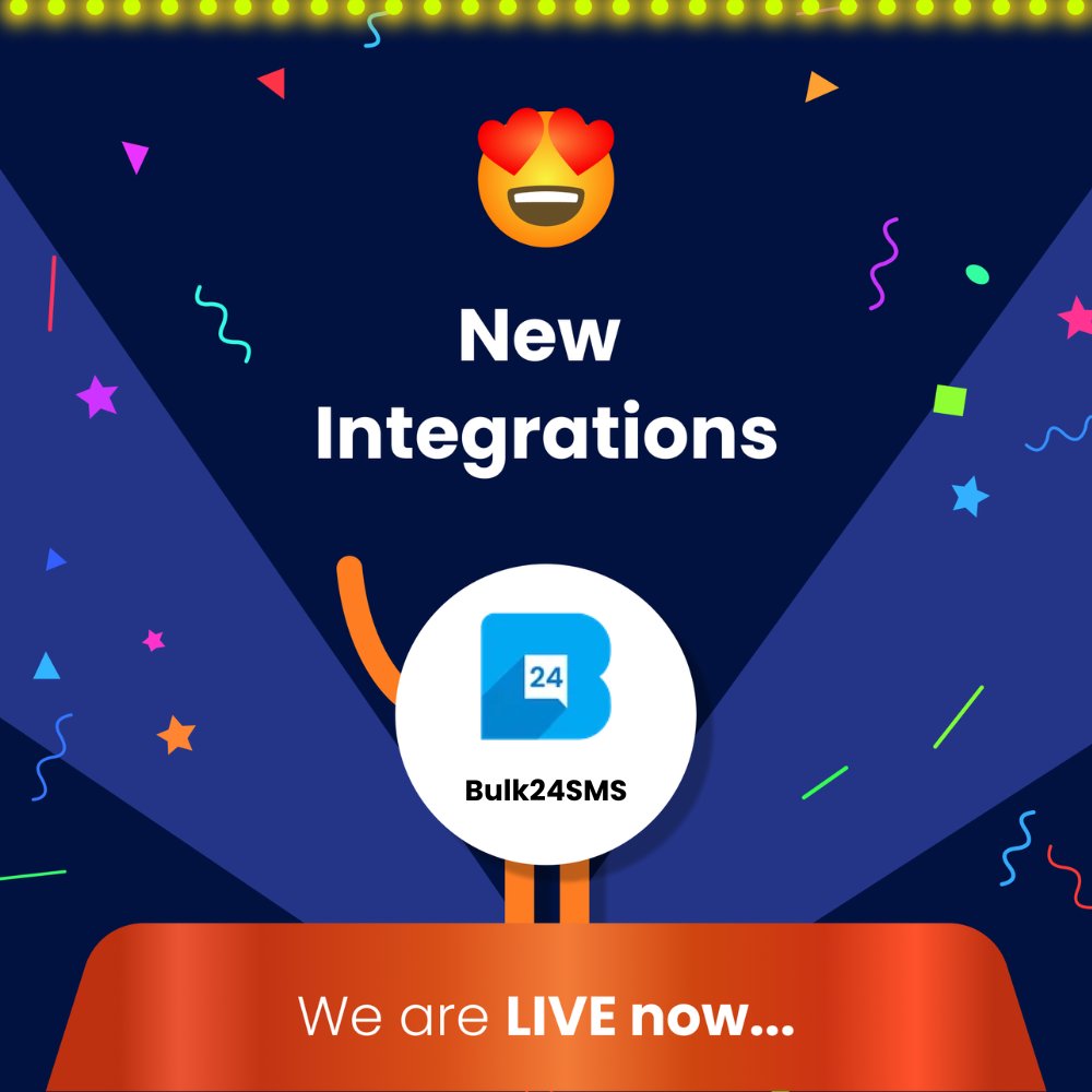 Now integrate @bulk24smsindia with 1100+ apps with just one click using Integrately! Spend less time on repetitive tasks and more on things that matter most to you. Choose from over 1500 ready automations and get started - integrately.com/integrations/b… #1ClickIntegrations #NoCode