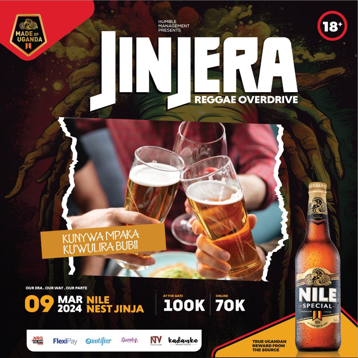 PulseUganda's tweet image. Cheers to the golden moments, where laughter flows as smoothly as the beer in our glasses. #Jinjera, Our Era, Our Way, Our Parte…

Simply Dial *291#, select tickets, search “Jinjera”  to grab your early bird ticket

#FeaturedPost #FeatureByJinjera