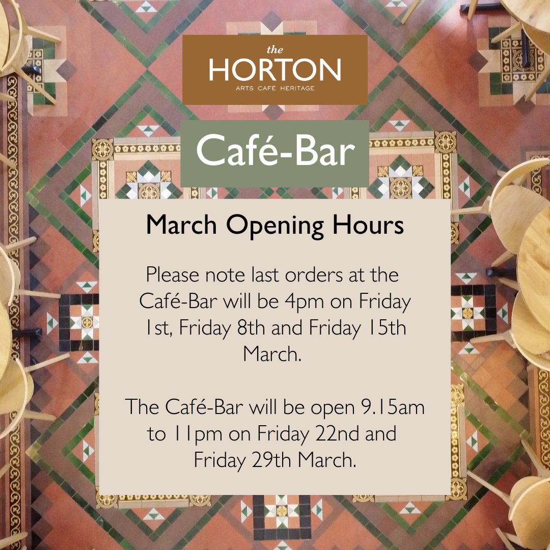 ☕️Café-Bar Opening Hours for March🍸