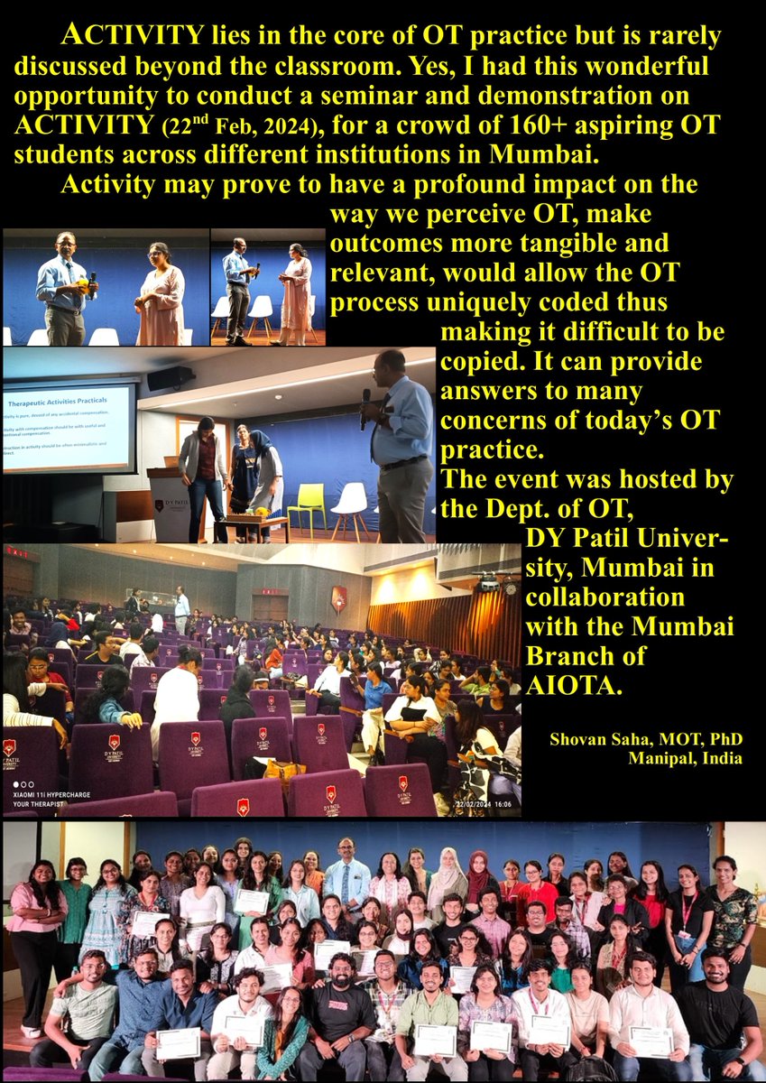 Can ACTIVITY be a significant topic of discussion, seminar, and workshop in Occupational Therapy?