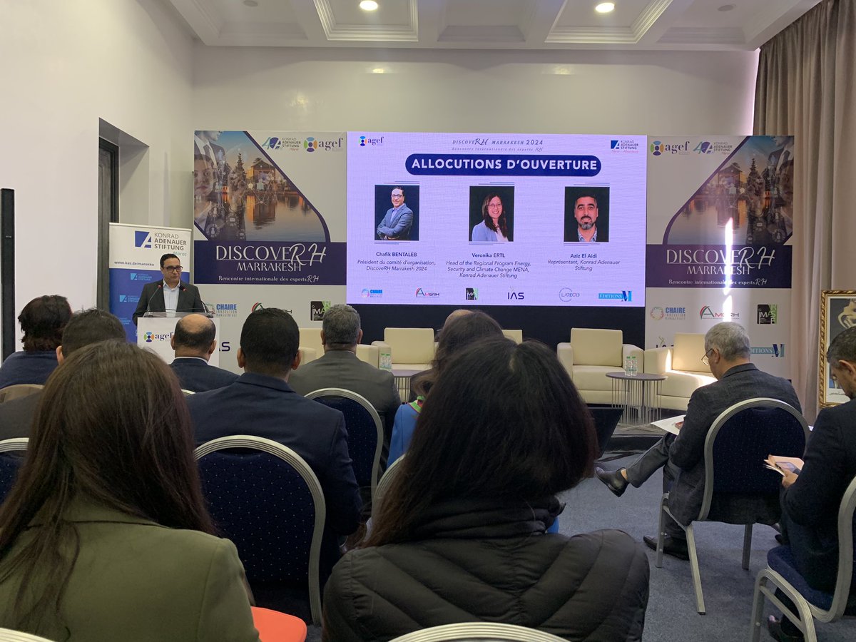 KasMaroc's tweet photo. [DiscoveRH MARRAKECH 2024]
🗓️1-2 Mars 2024
Lancement aujourd’hui de la troisième édition de la rencontre internationale des experts RH -DiscoveRH Marrakech- sous le thème "en marche pour une DRH 4.0" 
#KASMAROC #KASMauritanie #KAS4Innovation https://t.co/ElTg1BDlFk