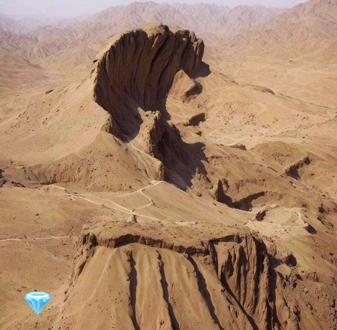 صورة اكثر من رائعة لجمال الطبيعة ، فعندما تنظر إليها عن بعد ، تبدو كانها رجل يجلس على الأرض ويده على يده الاخرى وهو ينظر إلى مسافات الطريق ، ولكن عندما تكبر الصورة ترى جبلاً فيه صعود وهبوط الصخور ..!!               جلت عظمة الخالق