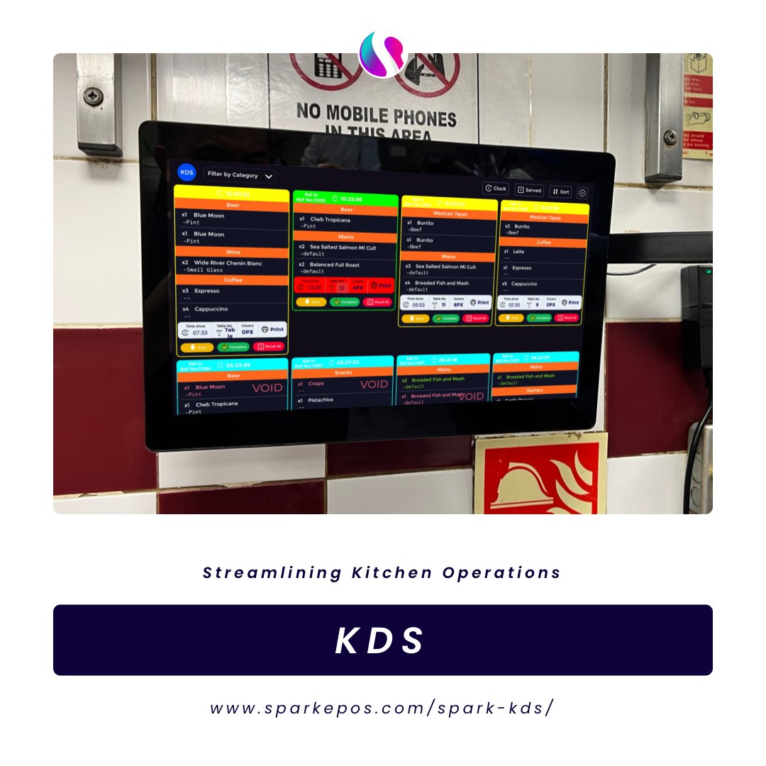 SparkEPOS's tweet image. Revolutionise your kitchen workflow with our cutting-edge KDS system! 🧑🏽‍🍳

Seamlessly manage orders, enhance communication, and boost efficiency. Elevate your culinary experience with SPARK&apos;s innovative technology 🚀

#KDS #KitchenDisplaySystem