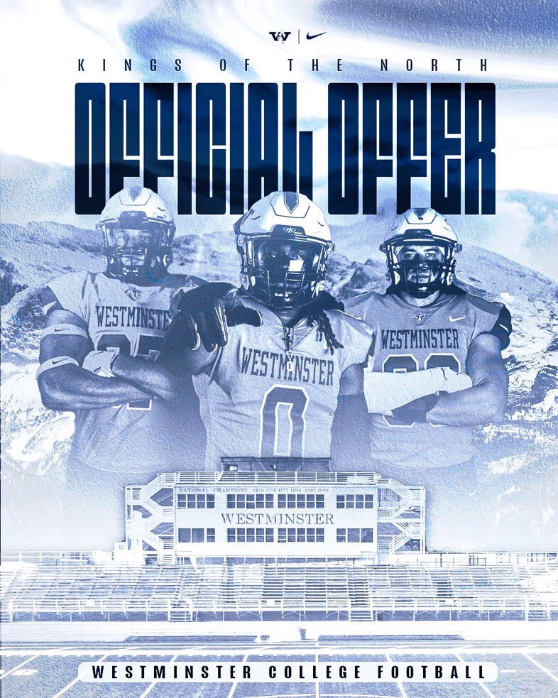 I am blessed to receive an offer from Westminister university 🙏 Go titans!!