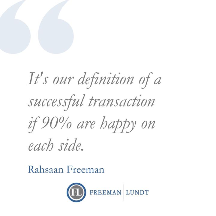 Rahsaan shares that both parties should walk away 90% satisfied. 👍

Our commitment is to create deals where everyone feels like a winner, fostering trust and long-lasting relationships. 💼🤝 

Please like and share this quote if you agree. 

#WinWinDeals #TrustedTransactions